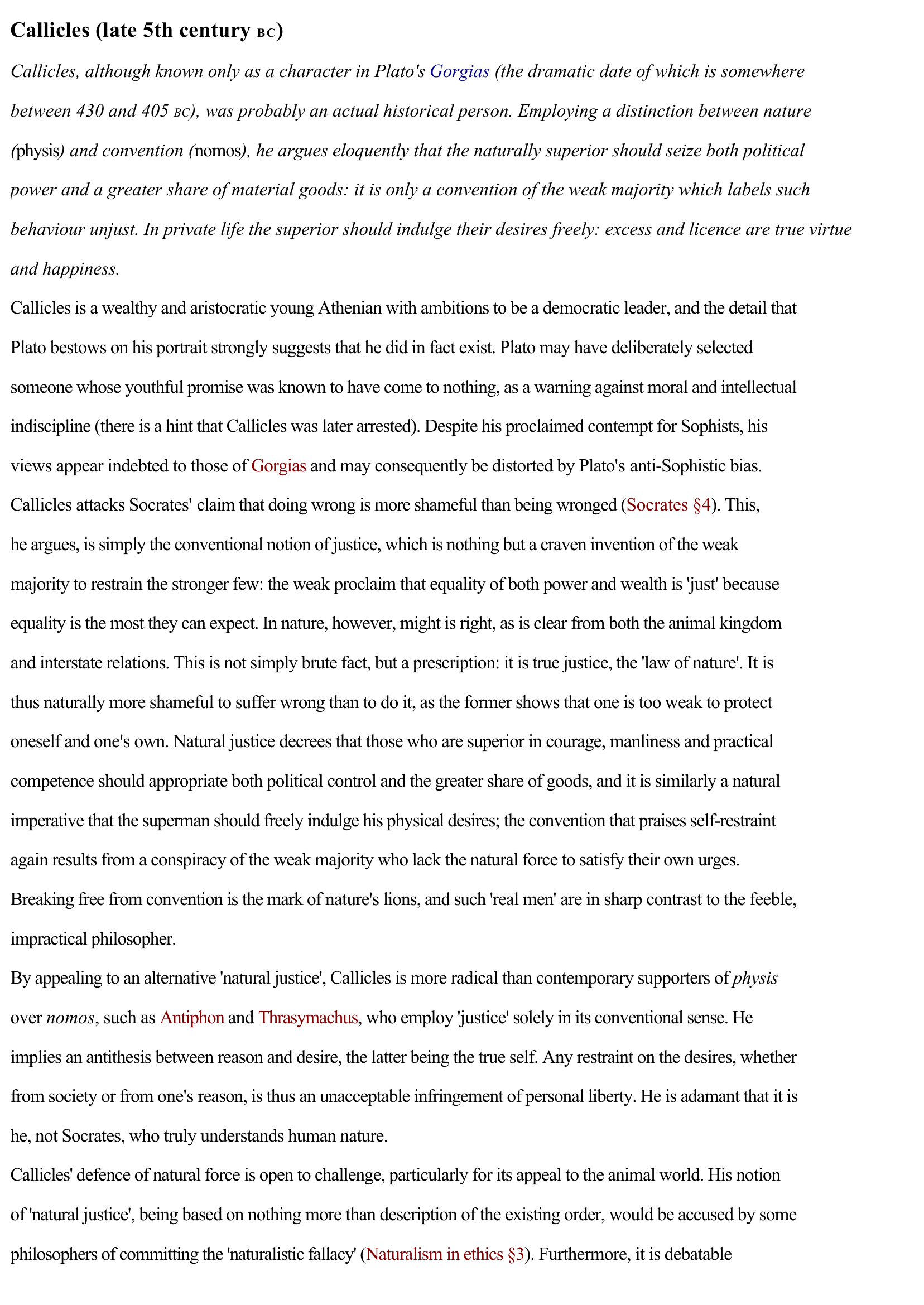 Prévisualisation du document Callicles
