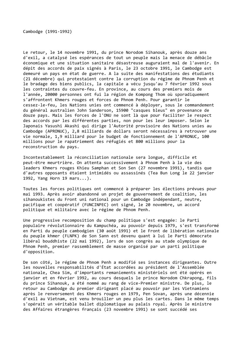 Prévisualisation du document Cambodge (1991-1992)