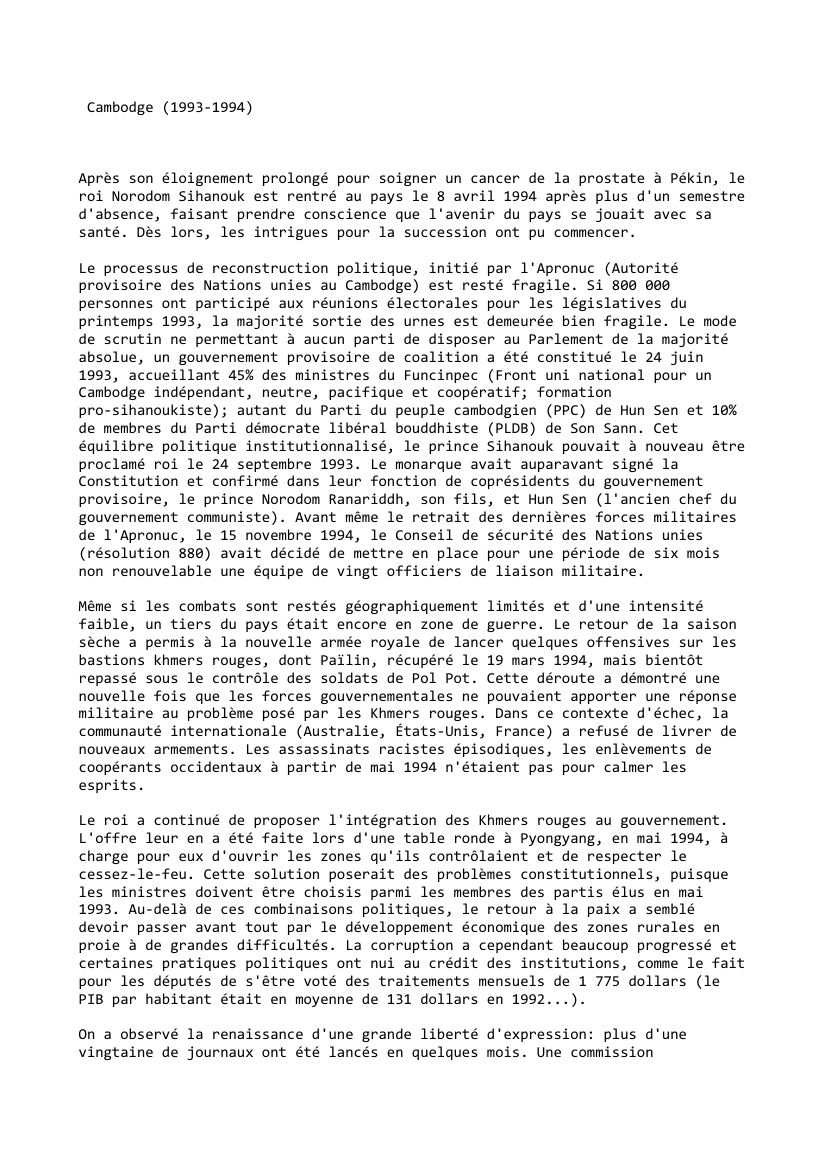 Prévisualisation du document Cambodge (1993-1994)