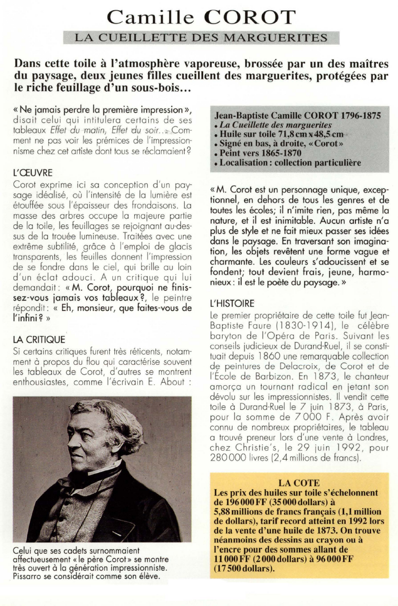 Prévisualisation du document Camille COROT:LA CUEILLETTE DES MARGUERITES.
