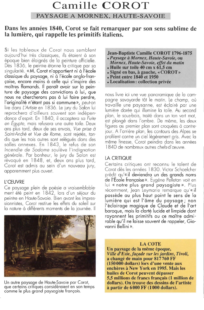 Prévisualisation du document Camille COROT:PAYSAGE A MORNEX, HAUTE-SAVOIE.