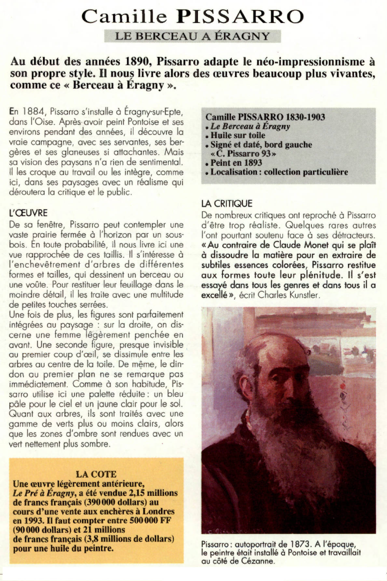 Prévisualisation du document Camille PISSARRO:LE BERCEAU A ÉRAGNY.