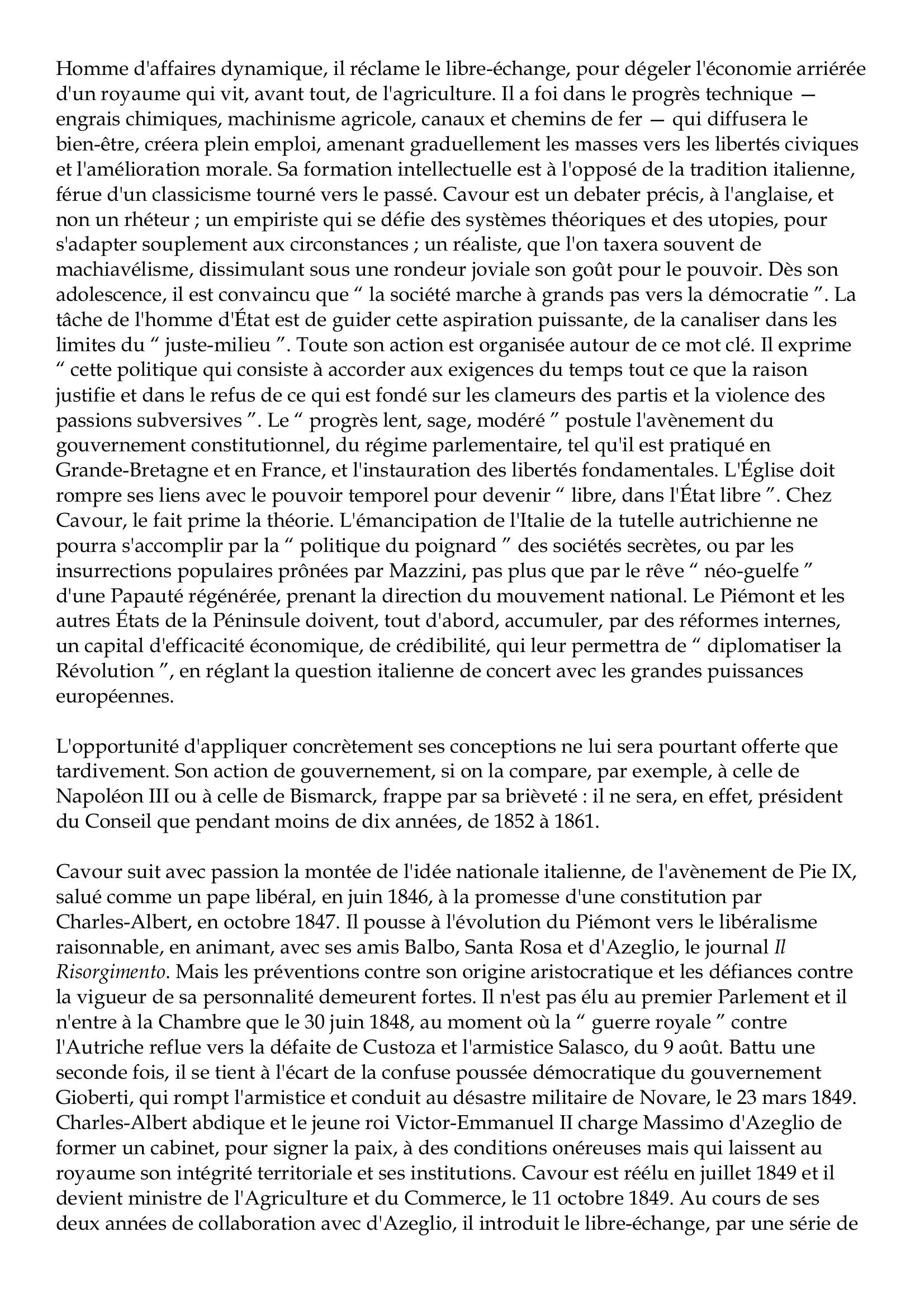 Prévisualisation du document Camillo Benso de Cavour
1810-1861
" Cavour n'est pas riche d'italianité.