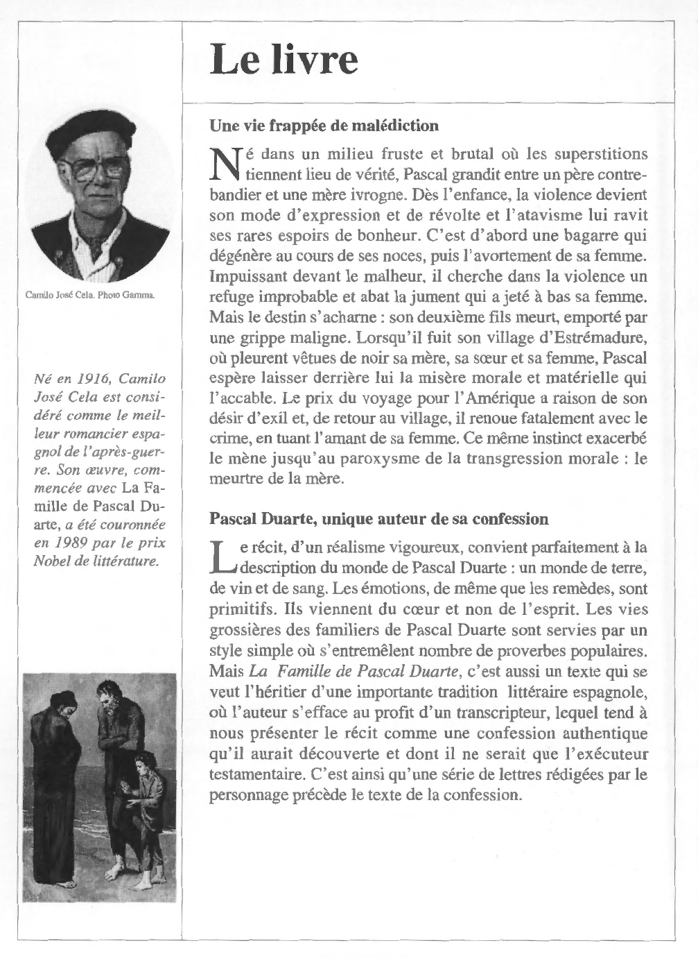 Prévisualisation du document Camilo José CELA : La Famille de Pascal Duarte