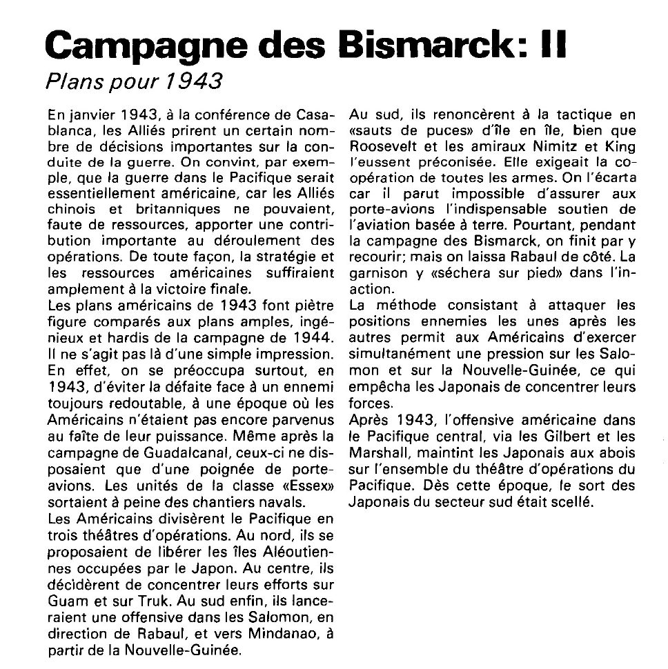 Prévisualisation du document Campagne des Bismarck:
Coup d'arrêt à l'expansionnisme nippon.