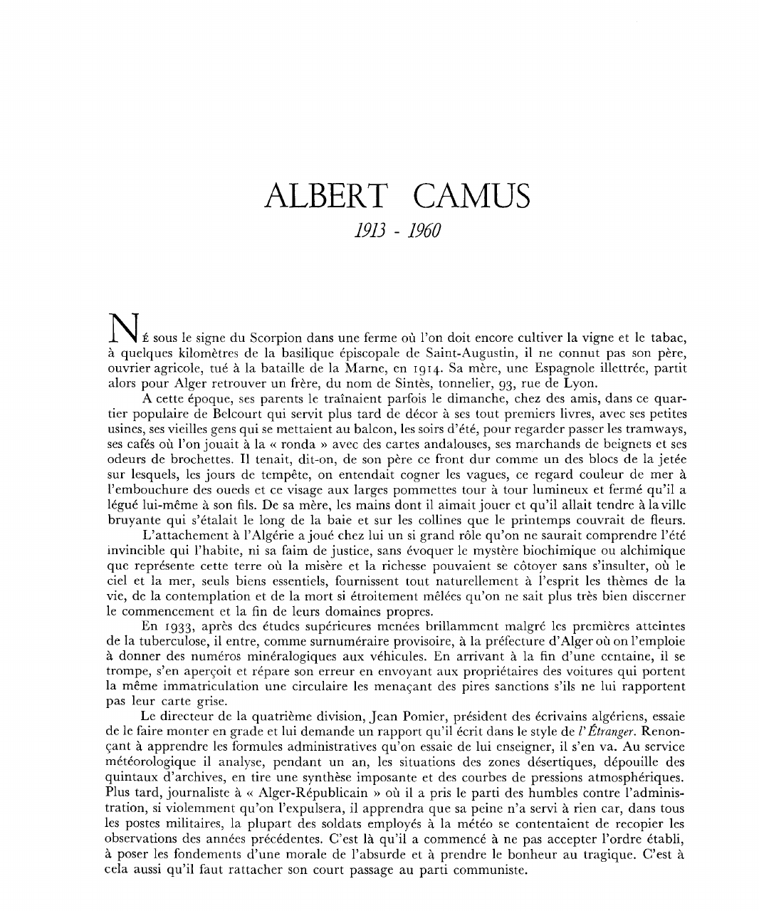Prévisualisation du document Camus, Albert
