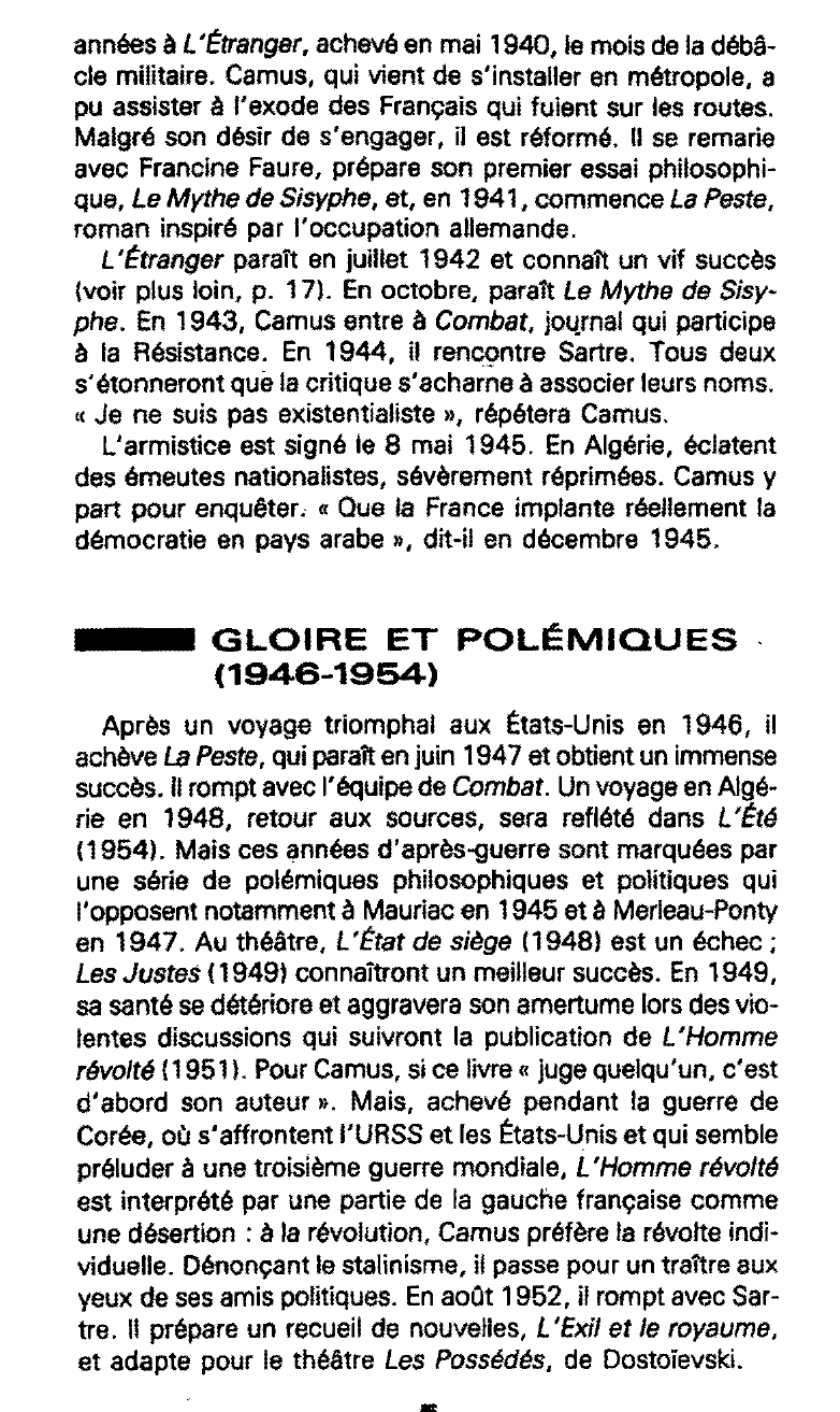 Prévisualisation du document Camus et son temps
