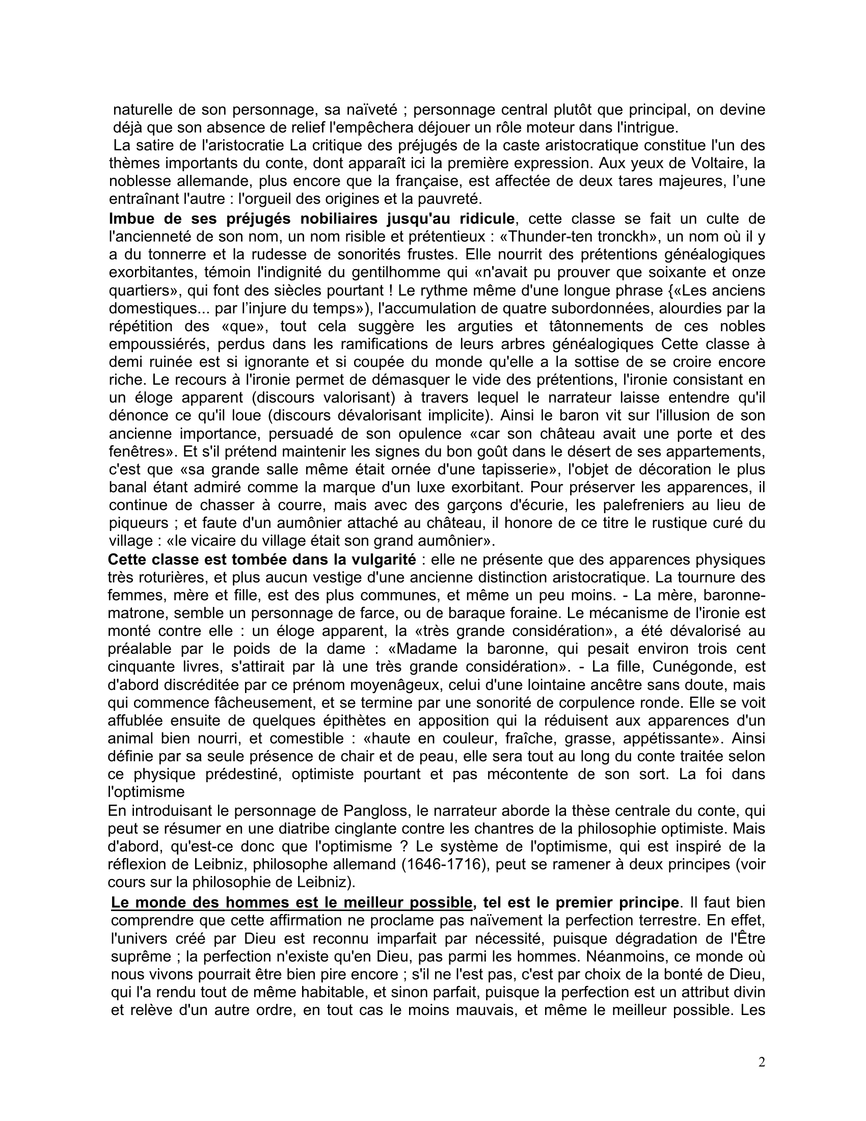 Prévisualisation du document CANDIDE DE VOLTAIRE: Du début du conte à « tout est au mieux »