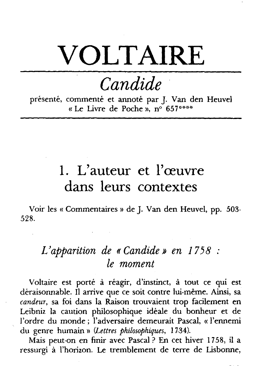 Prévisualisation du document «Candide» de Voltaire