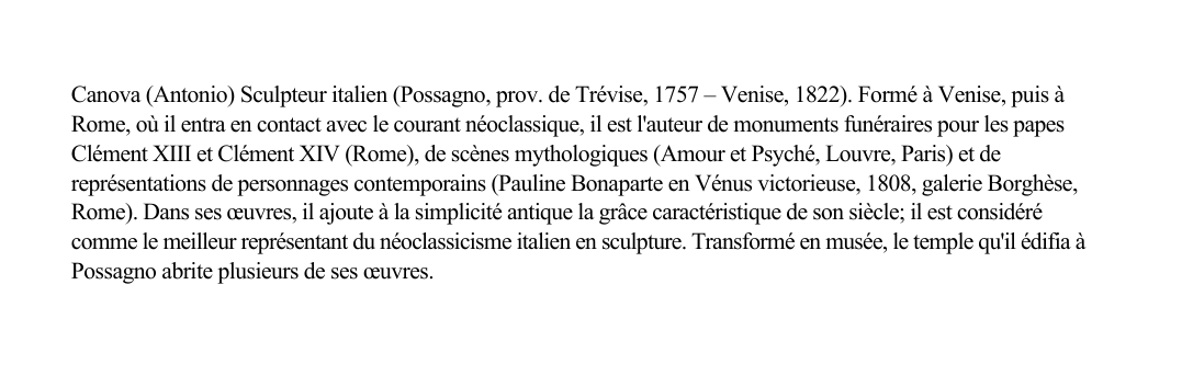 Prévisualisation du document Canova (Antonio) Sculpteur italien (Possagno, prov.