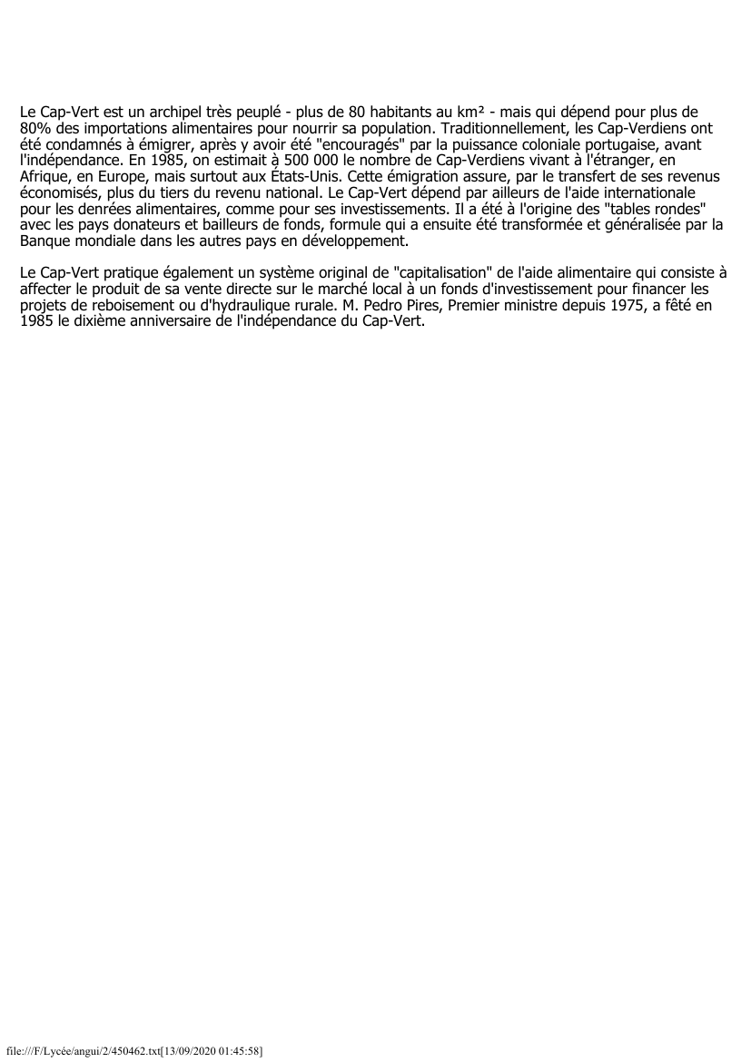 Prévisualisation du document Cap-Vert (1984-1985)
