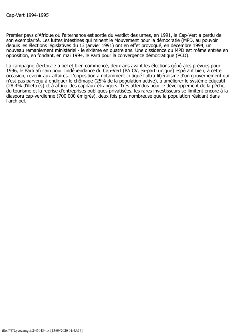 Prévisualisation du document Cap-Vert (1994-1995)