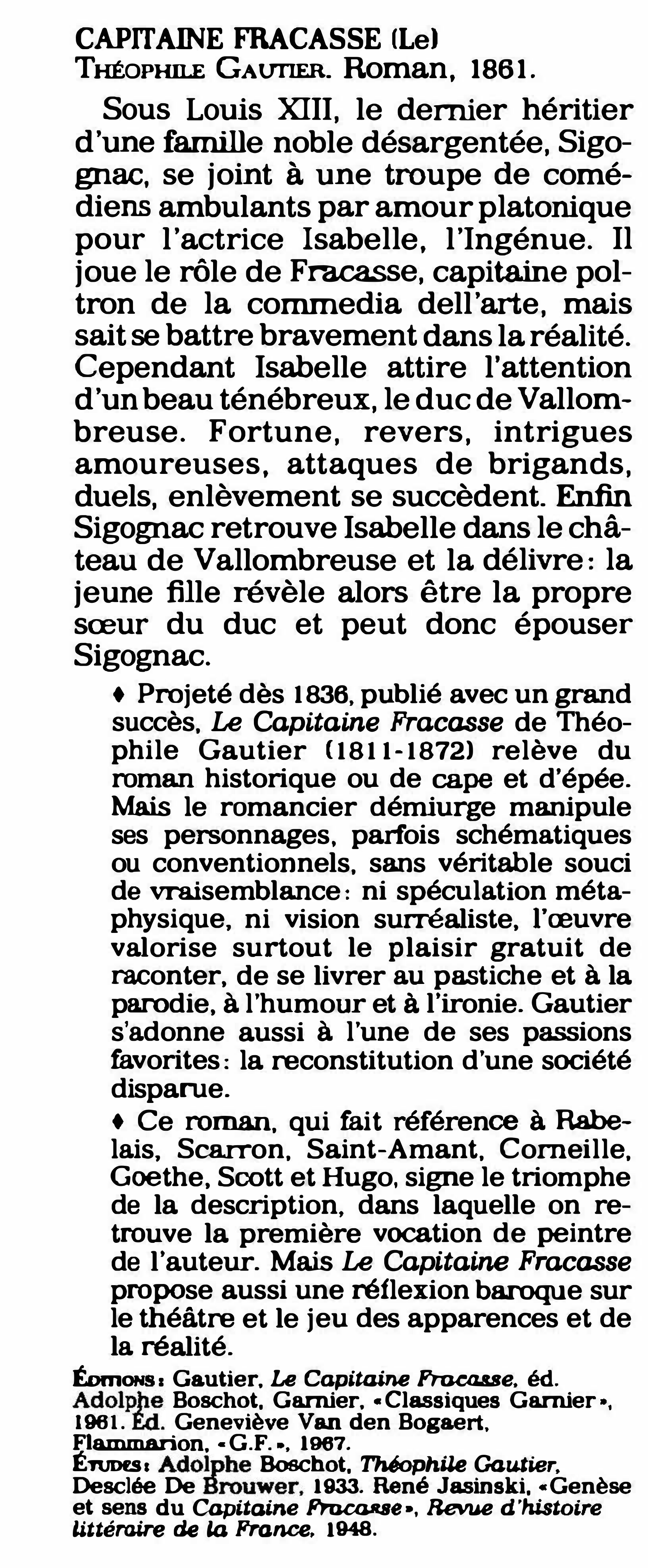 Prévisualisation du document Capitaine Fracasse (le) de Théophile Gautier
