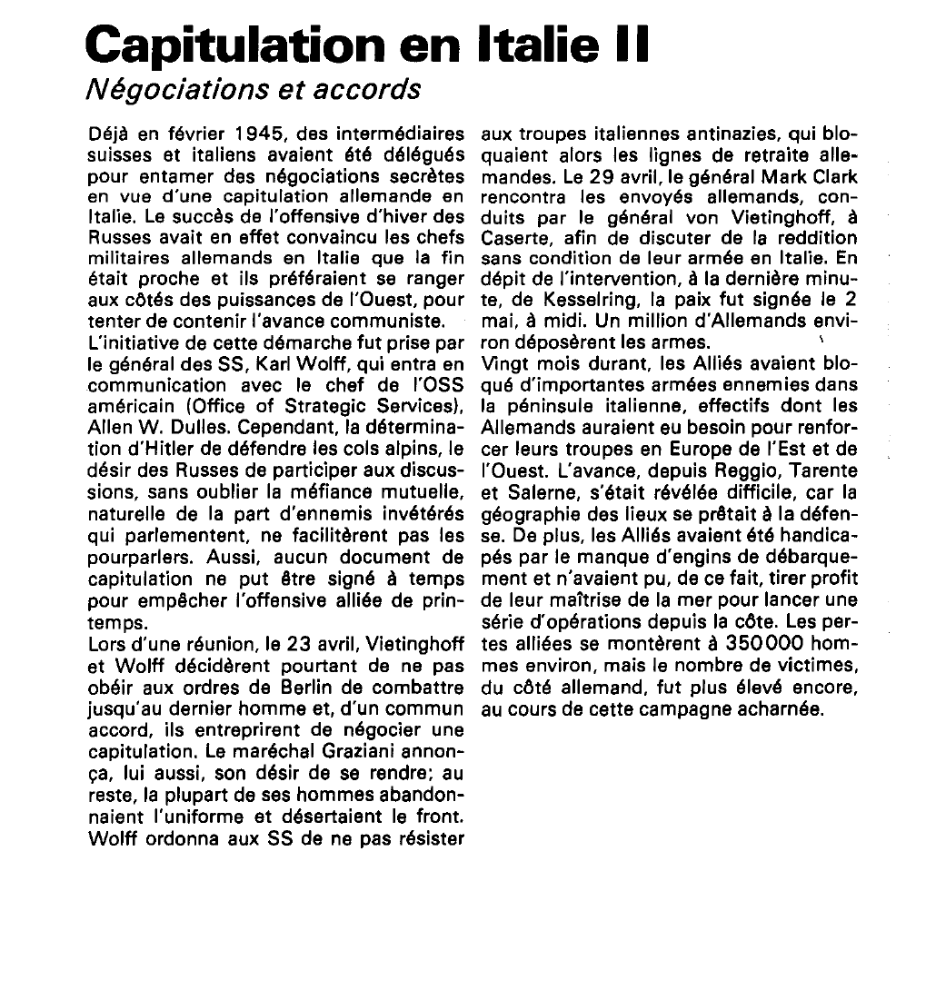 Prévisualisation du document Capitulation en Italie (seconde guerre mondiale).