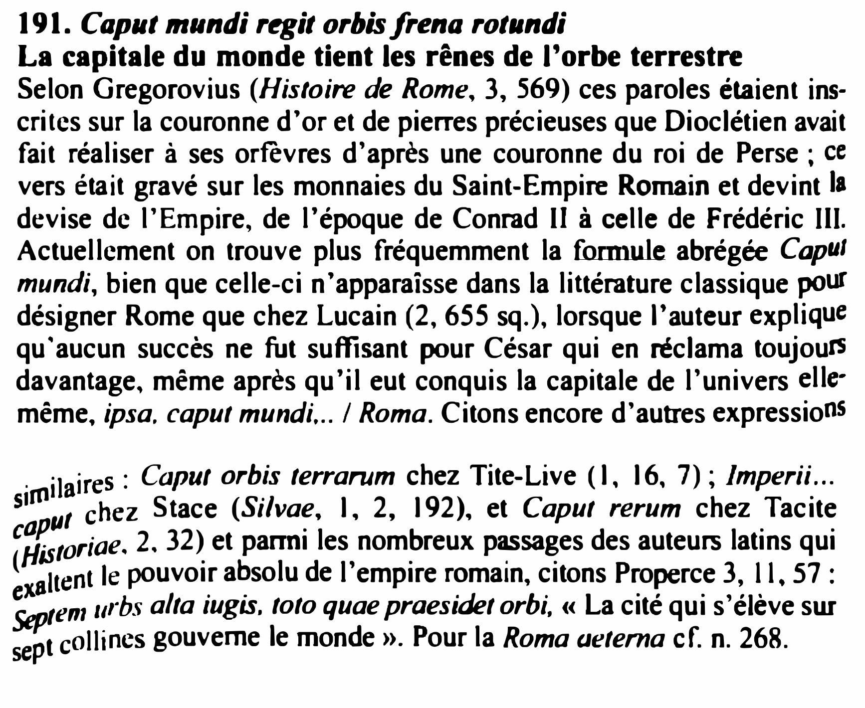 Prévisualisation du document Caput mundi regit orbis frena rotundi / La capitale du monde tient les rênes de l'orbe terrestre