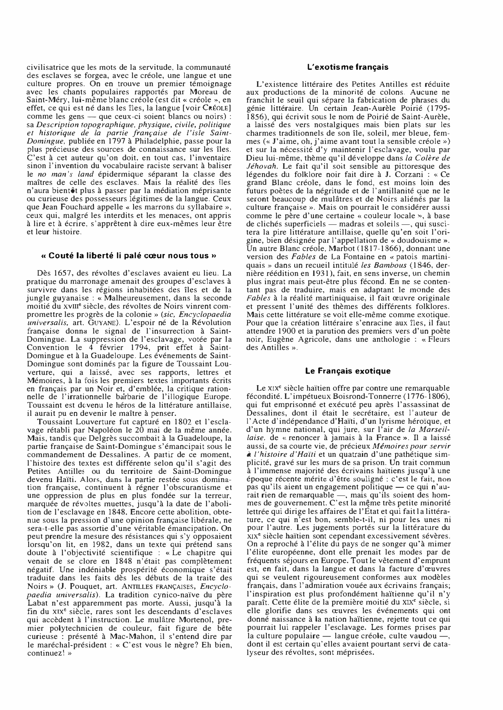 Prévisualisation du document CARAÏBES et GUYANE. Littérature d’expression française.