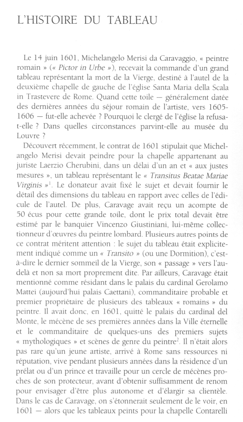 Prévisualisation du document CARAVAGE LA MORT DE LA VIERGE une Madone sans dignité