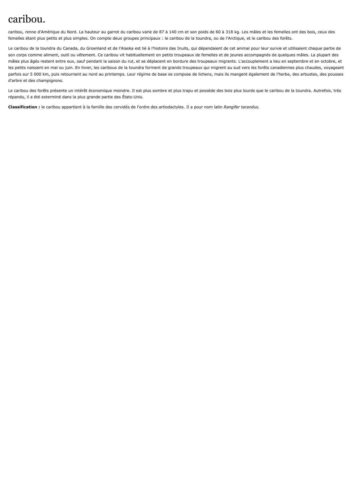 Prévisualisation du document Caribou.