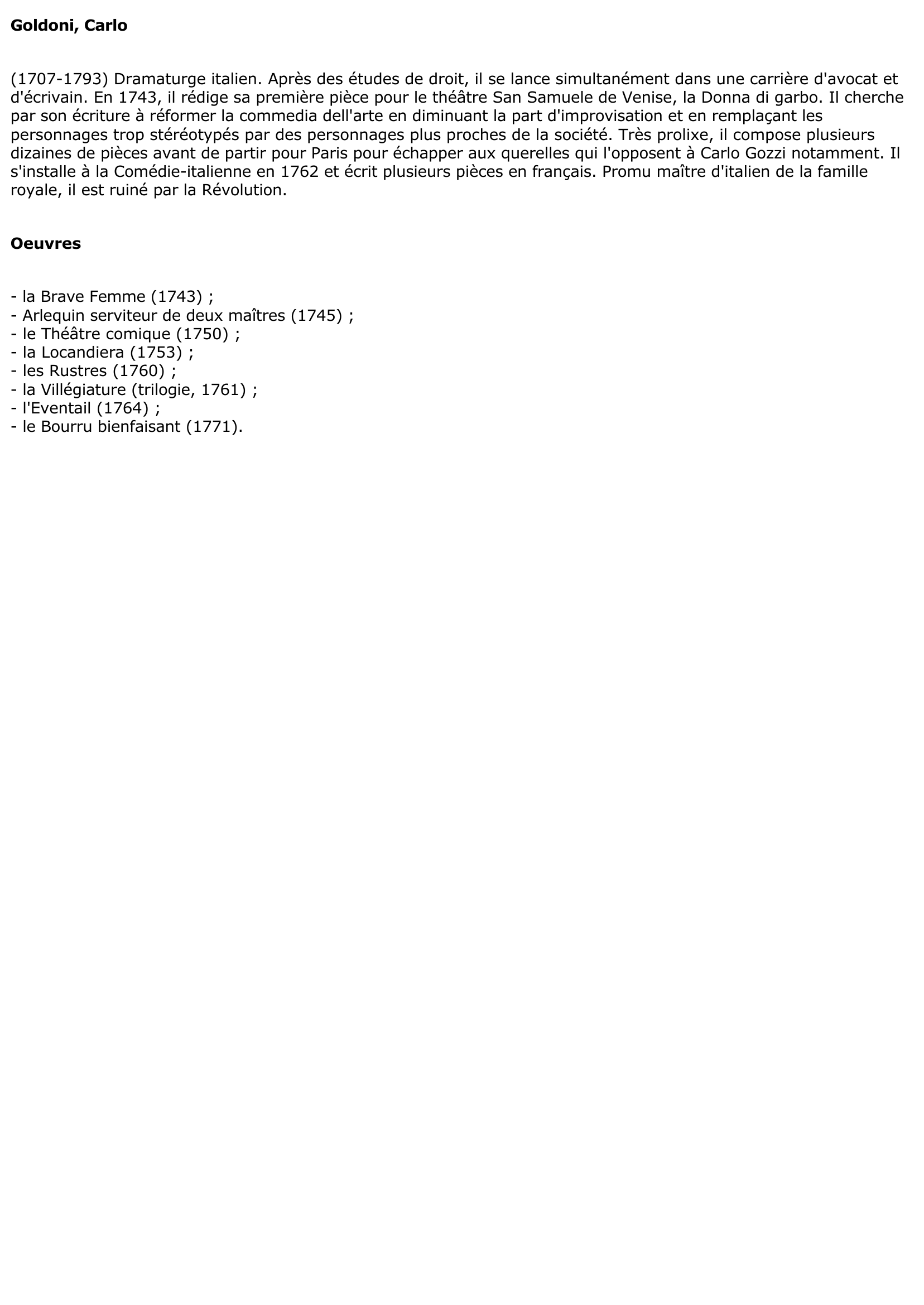 Prévisualisation du document Carlo Goldoni