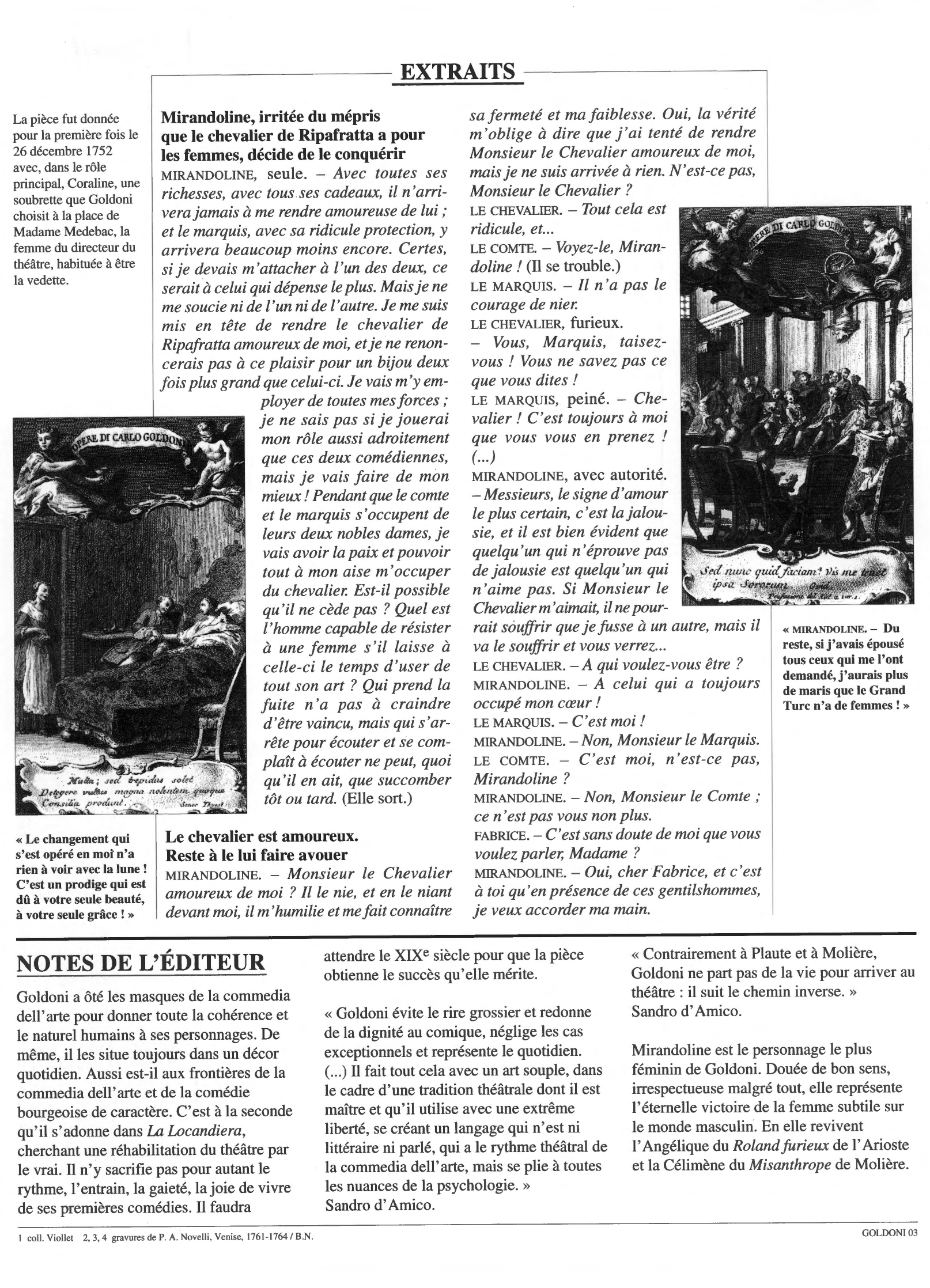 Prévisualisation du document Carlo Goldoni: Locandiera