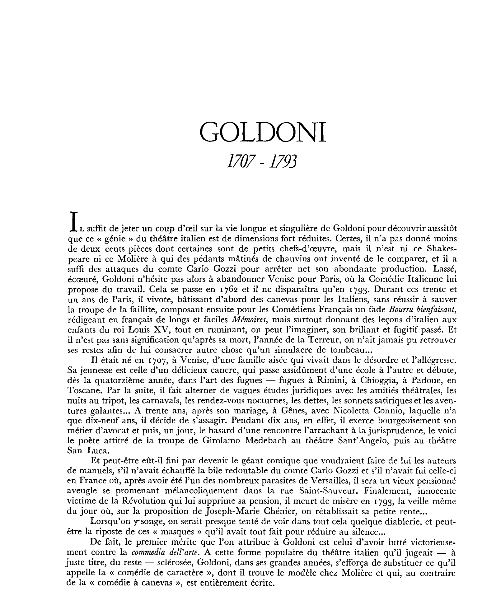 Prévisualisation du document Carlo Goldoni