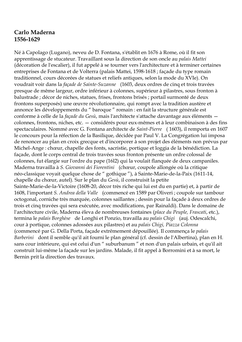 Prévisualisation du document Carlo Maderna1556-1629Né à Capolago (Lugano), neveu de D.