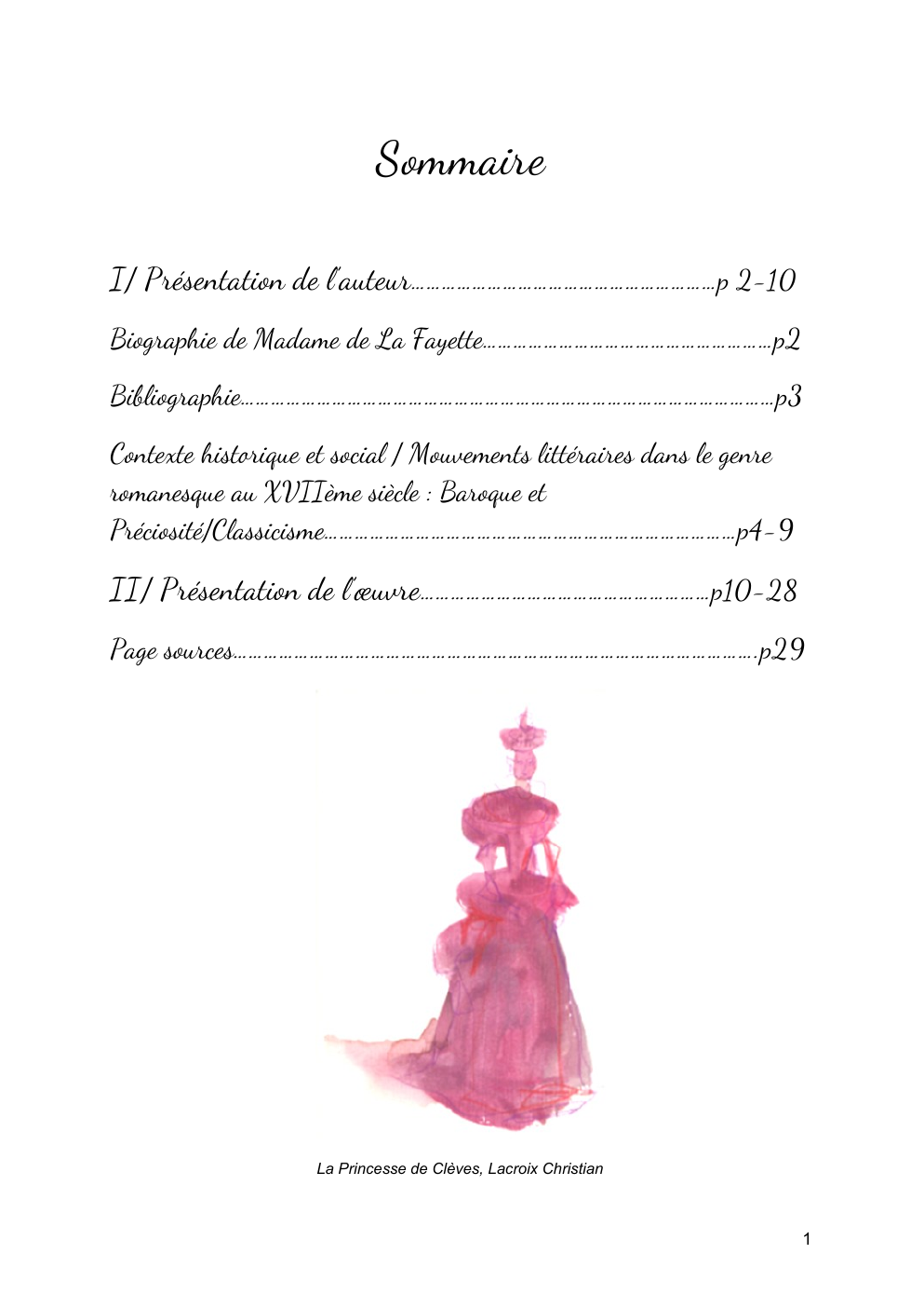 Prévisualisation du document carnet de lecture de la princesse de clèves