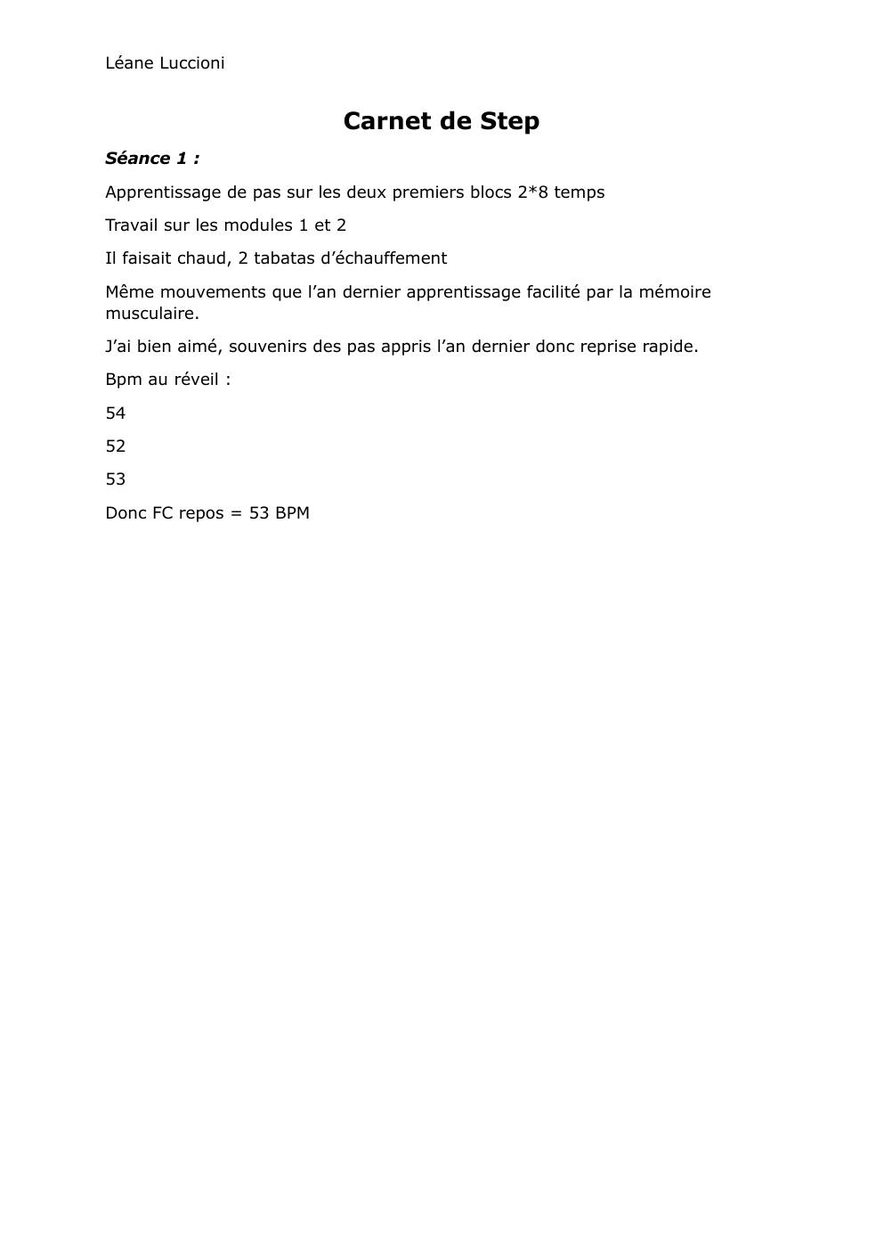Prévisualisation du document Carnet de step