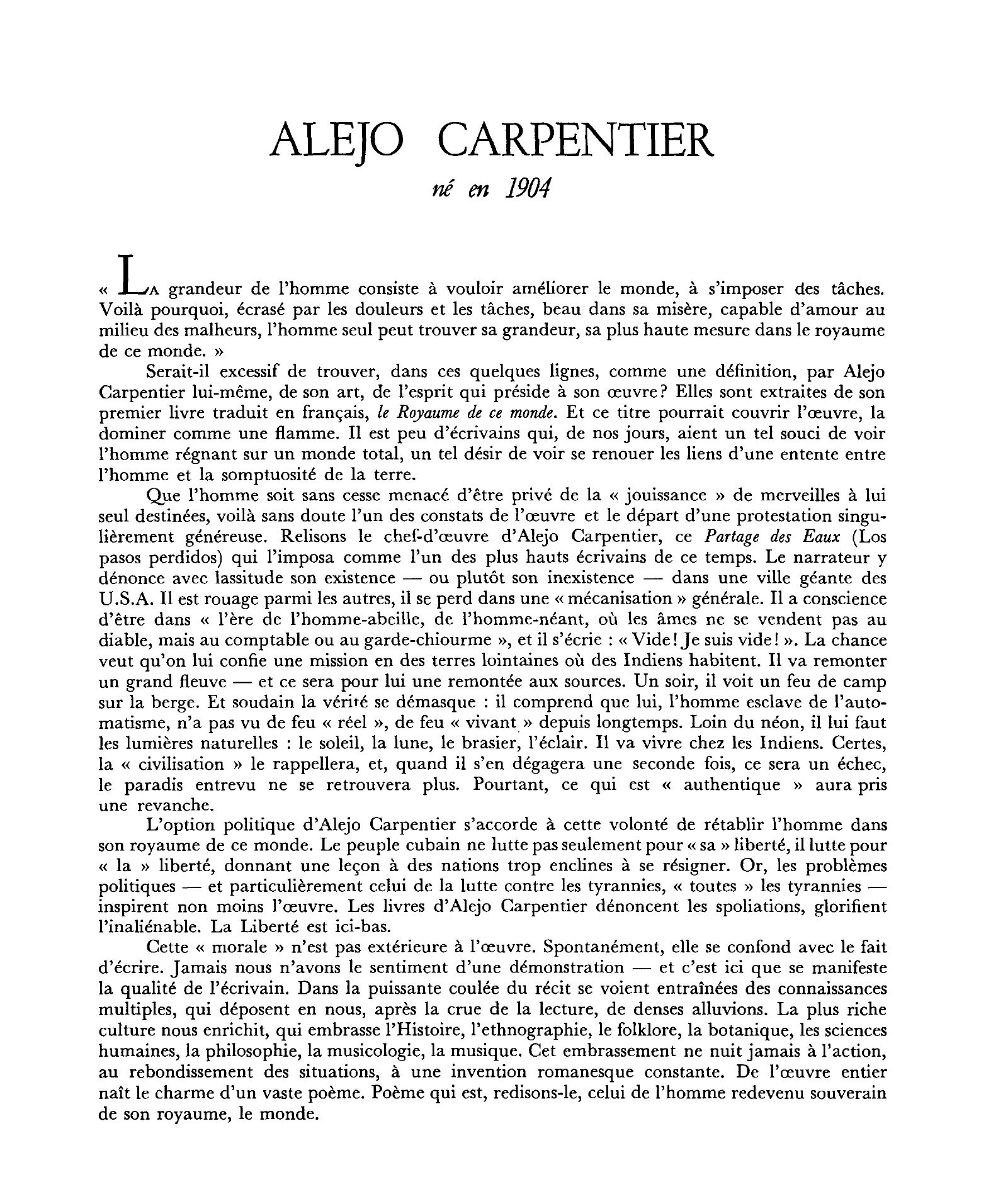 Prévisualisation du document Carpentier (Alejo)