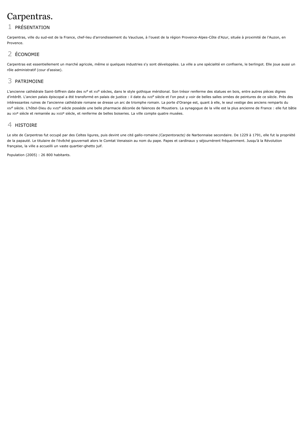 Prévisualisation du document Carpentras.