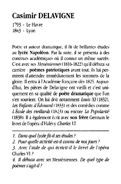 Prévisualisation du document Casimir DEIAVIGNE1793 - Le H am1843 - LyonPoète et auteur dramatique.