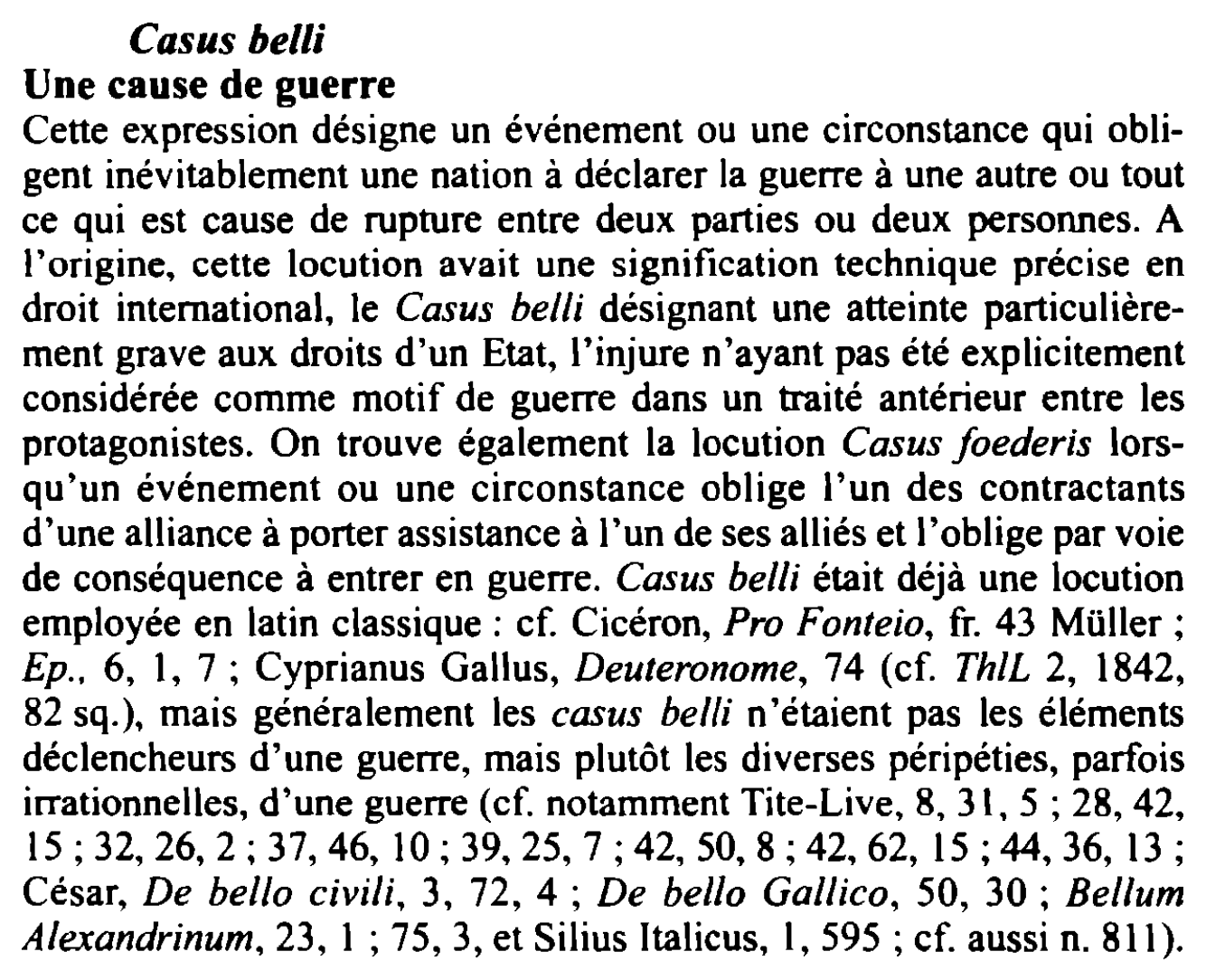 Prévisualisation du document Casus belli