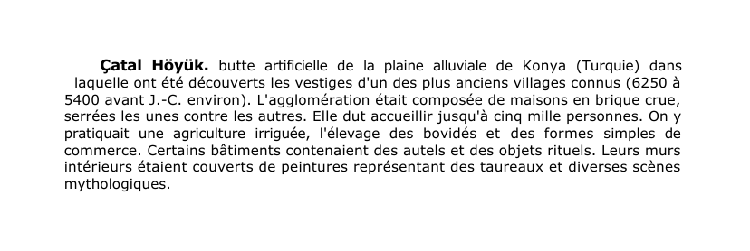 Prévisualisation du document Çatal Höyük.