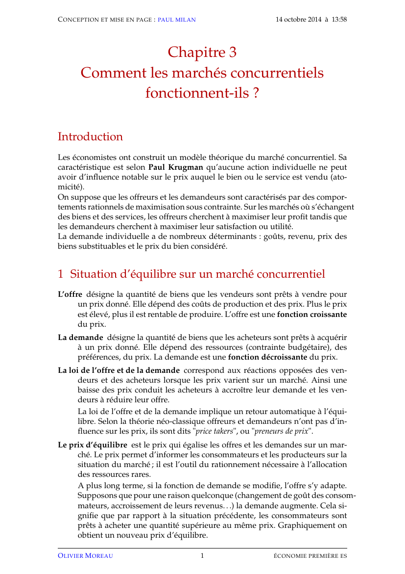 Prévisualisation du document Comment les marchés concurrentiels fonctionnent-ils ?