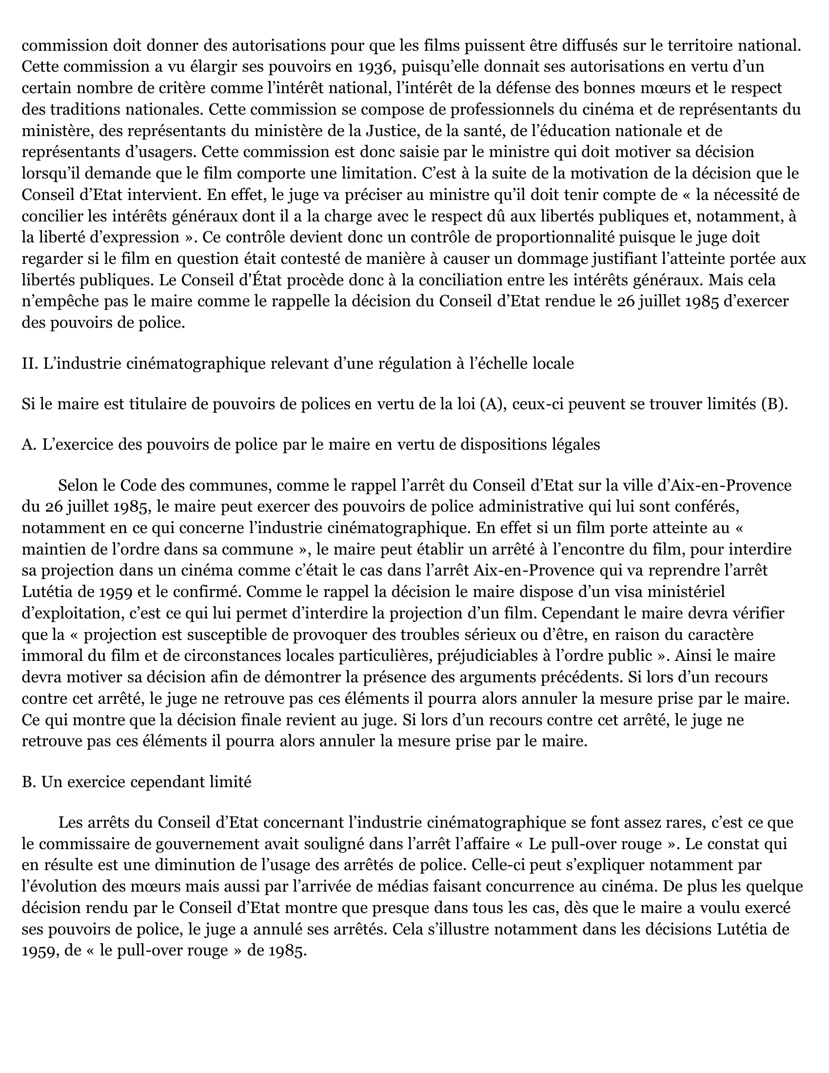 Prévisualisation du document CE 26 juillet 1985, Ville d’Aix-en-Provence c/Société Gaumont Distribution
