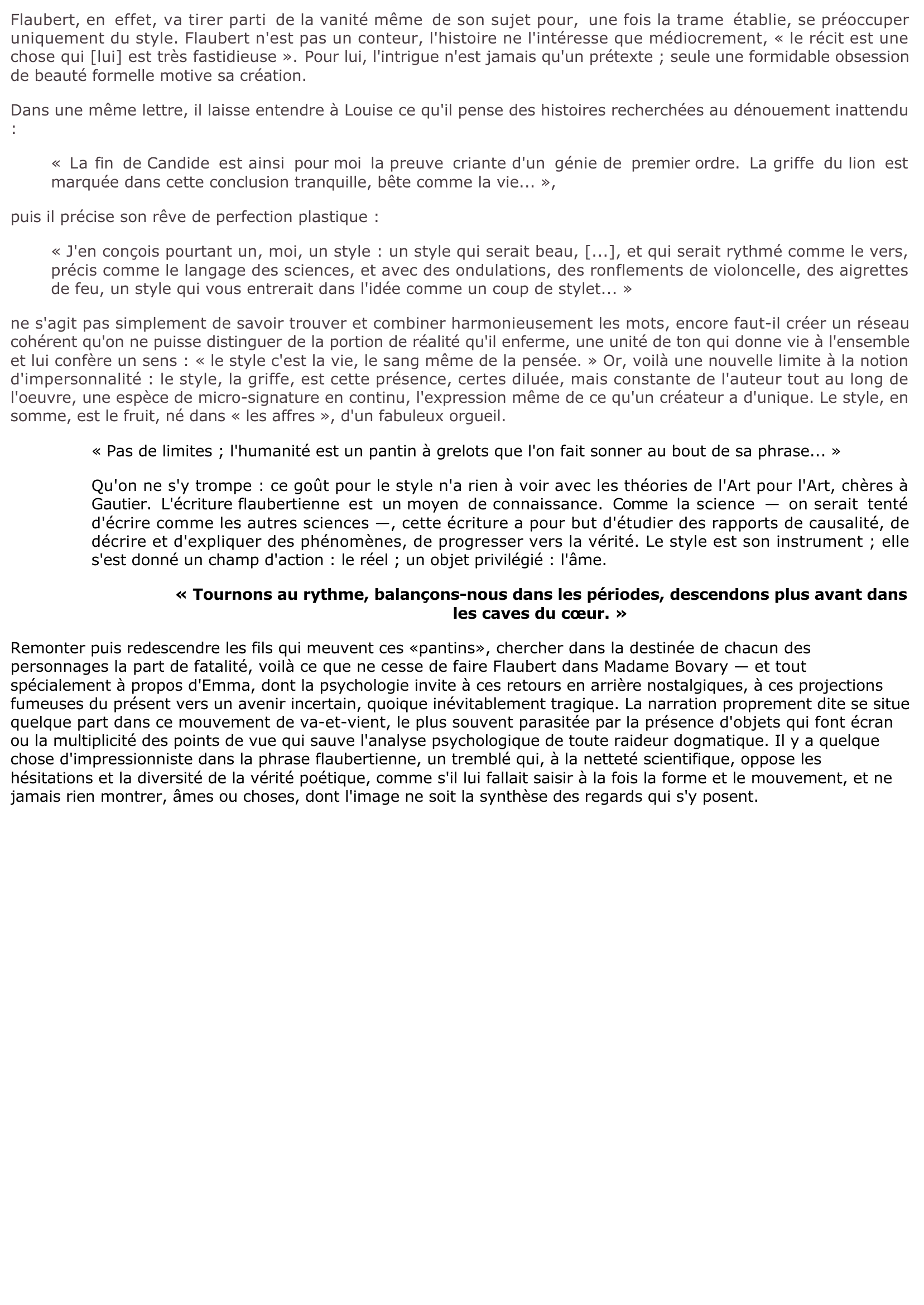 Prévisualisation du document « Ce n'est pas avec le coeur qu'on écrit, c'est avec la tête. » FLAUBERT