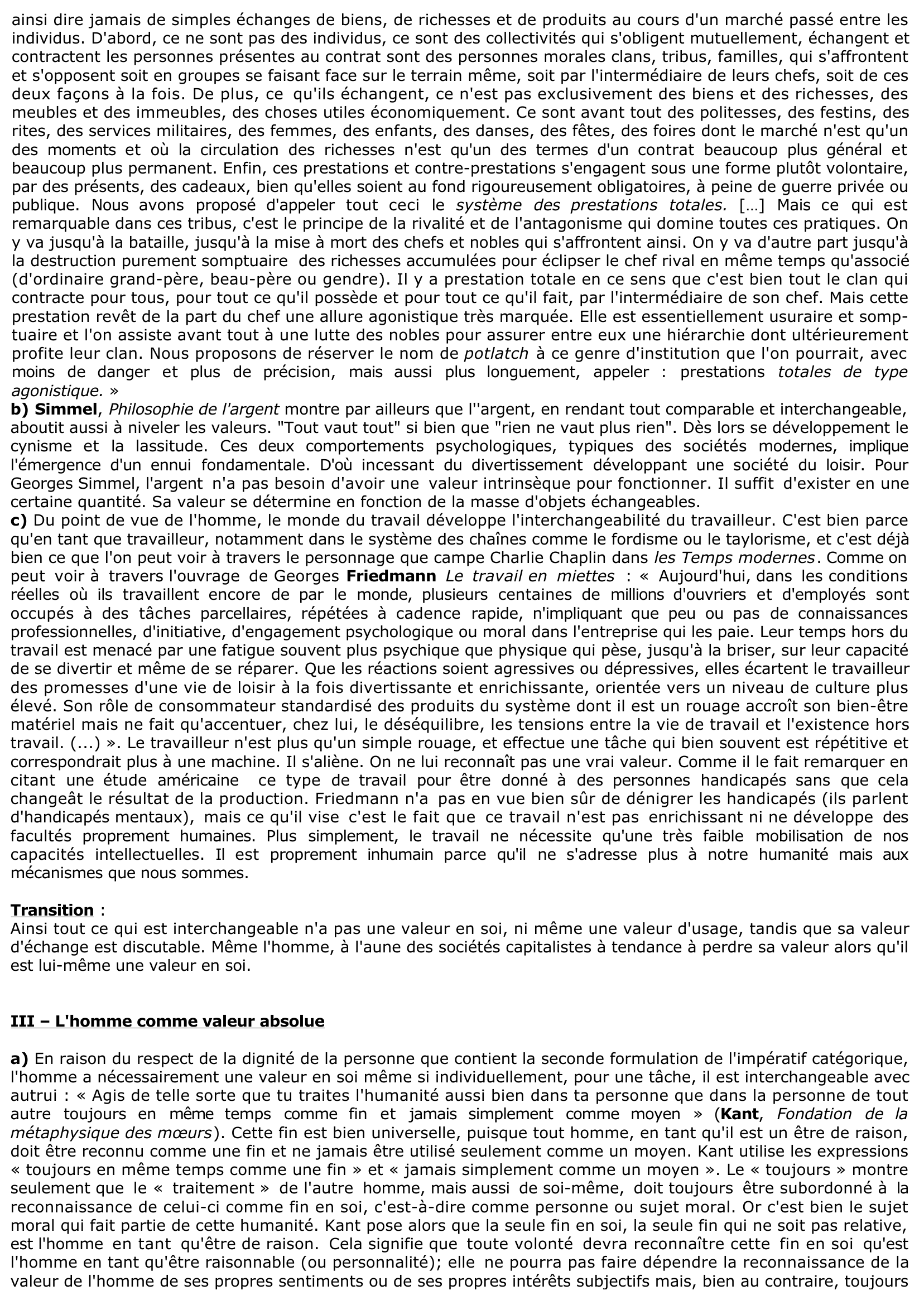 Prévisualisation du document Ce qui est interchangeable est-il sans valeur	?