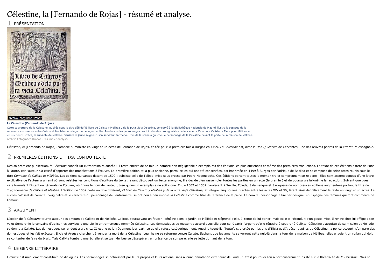 Prévisualisation du document Célestine, la [Fernando de Rojas] - résumé et analyse.