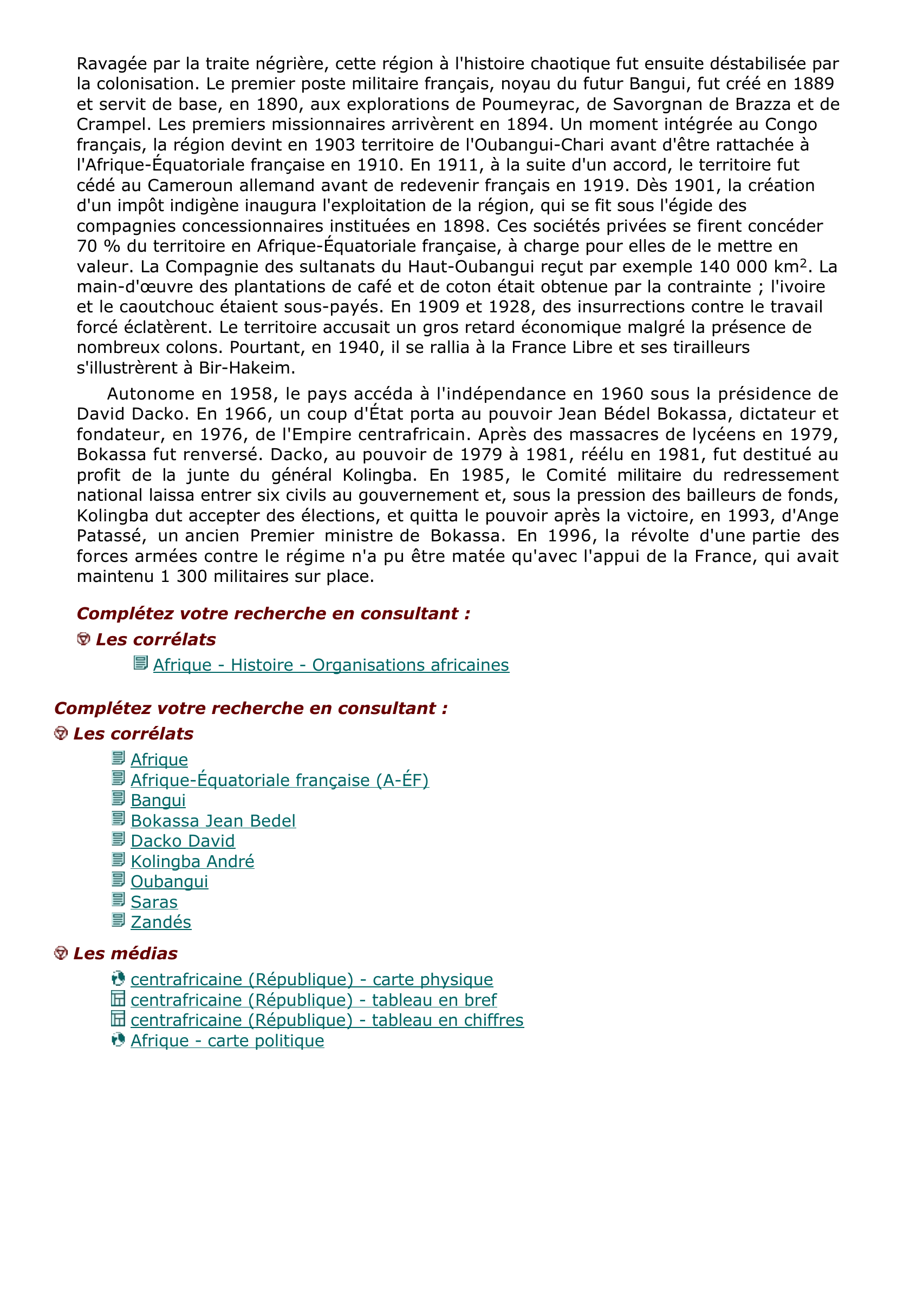 Prévisualisation du document centrafricaine (République) ou Centrafrique.
