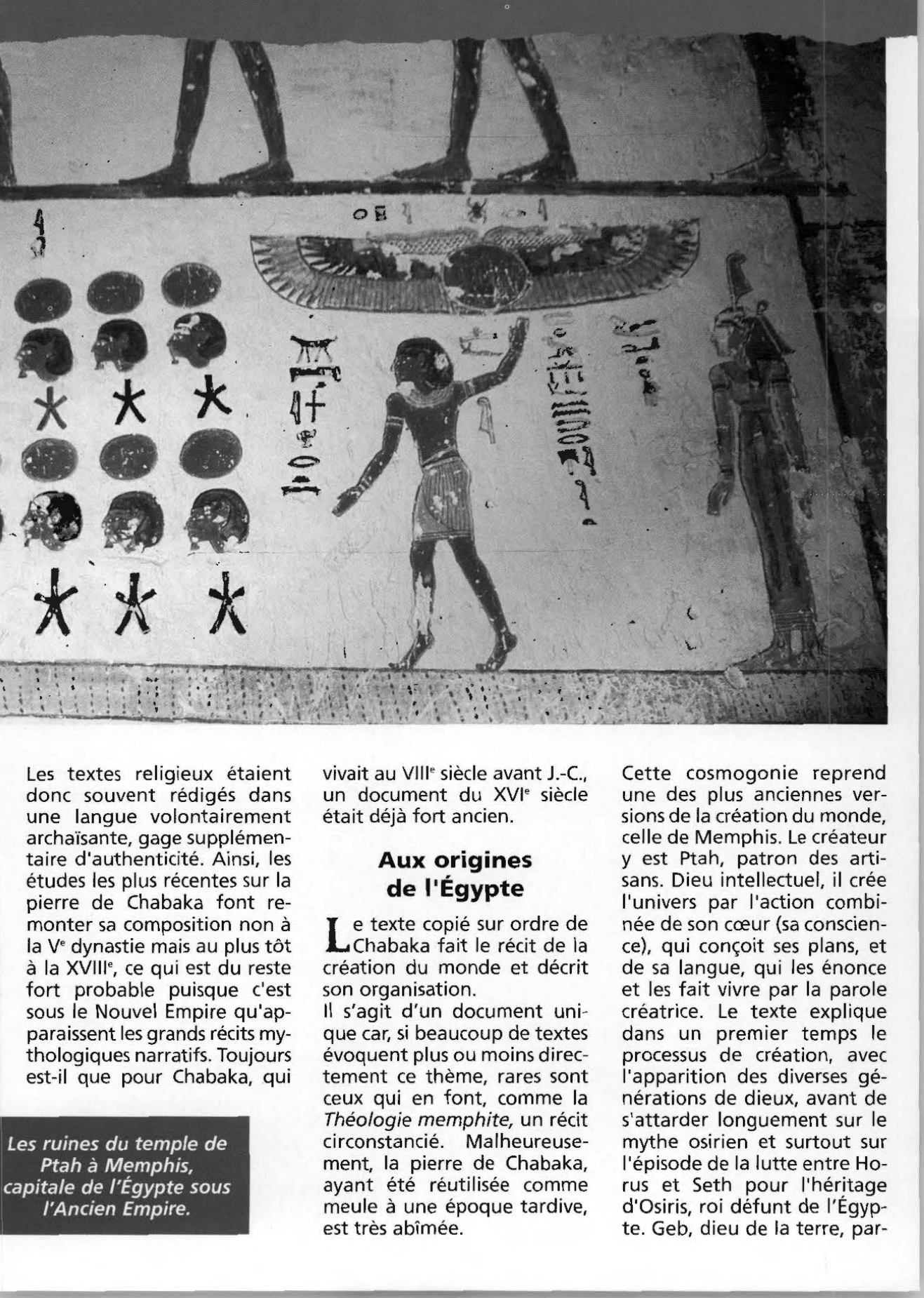 Prévisualisation du document Chabaka et les origines de l'Égypte