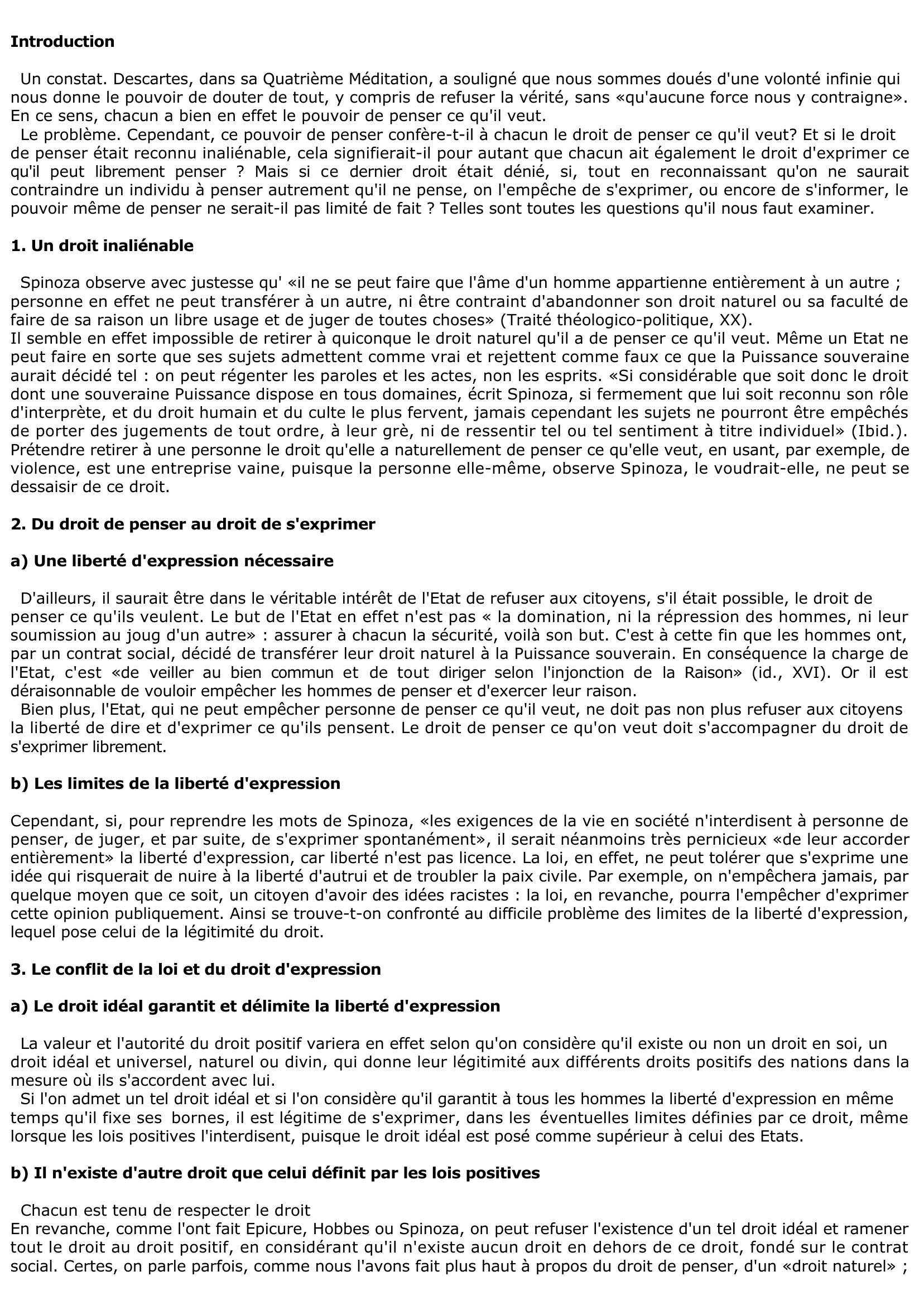 Prévisualisation du document Chacun a-t-il le droit de penser ce qu'il veut 	?