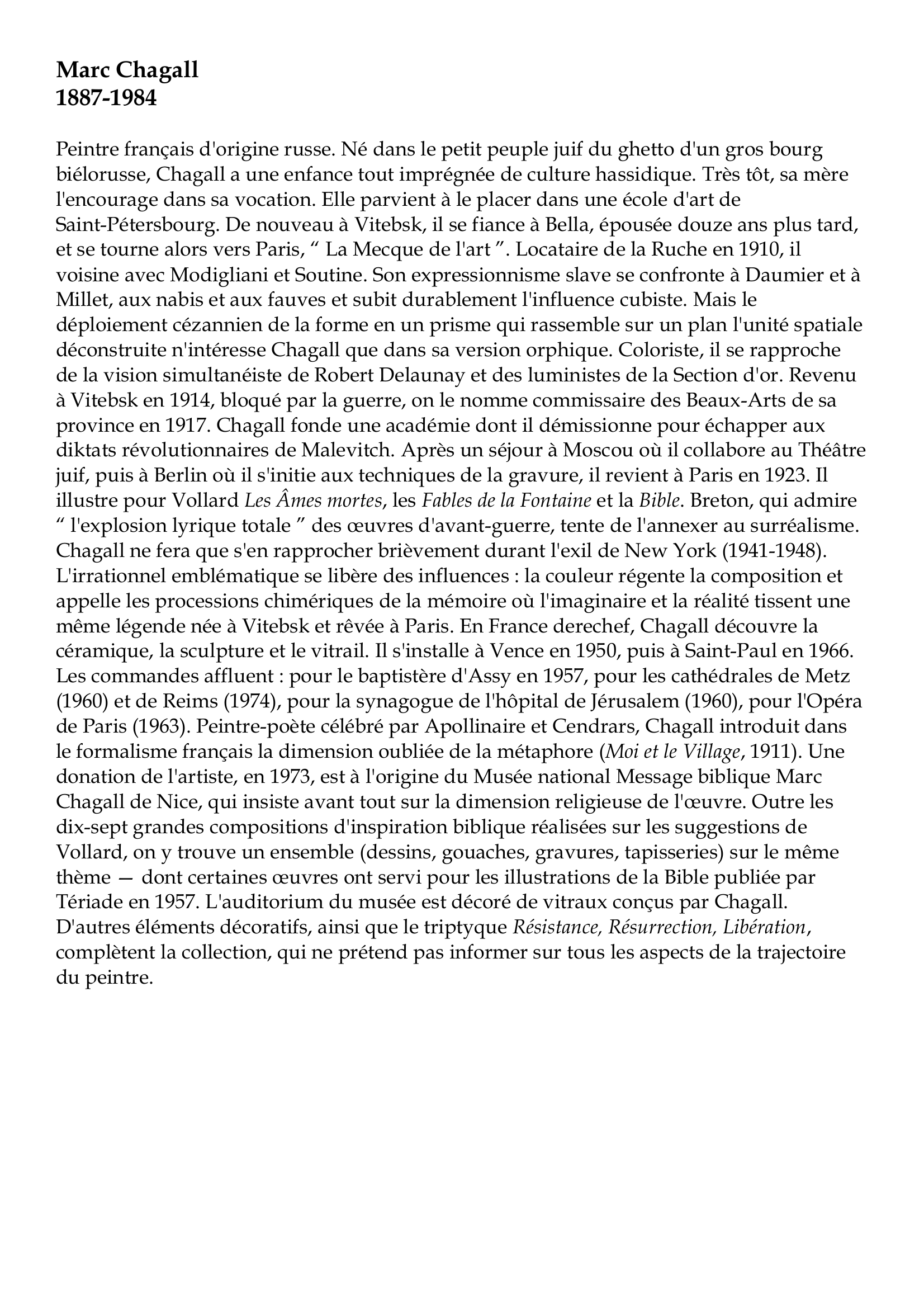 Prévisualisation du document Chagall, un Russe à Paris