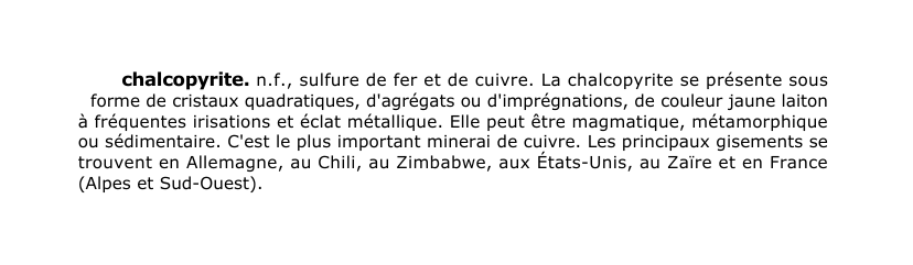 Prévisualisation du document chalcopyrite.