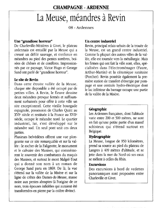 Prévisualisation du document CHAMPAGNE-ARDENNELa Meuse, méandres à Revin.
