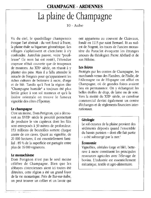 Prévisualisation du document CHAMPAGNE - ARDENNESLa plaine de Champagne.