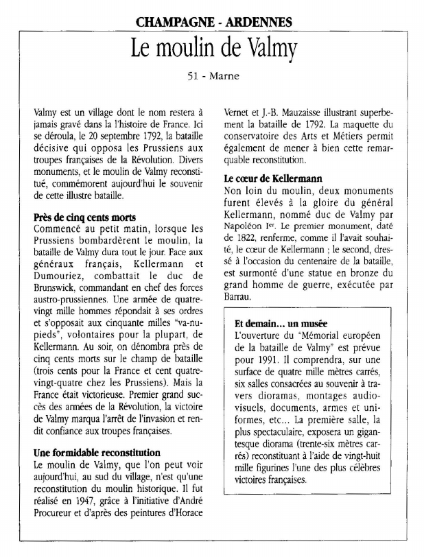 Prévisualisation du document CHAMPAGNE - ARDENNESLe moulin de Valmy.