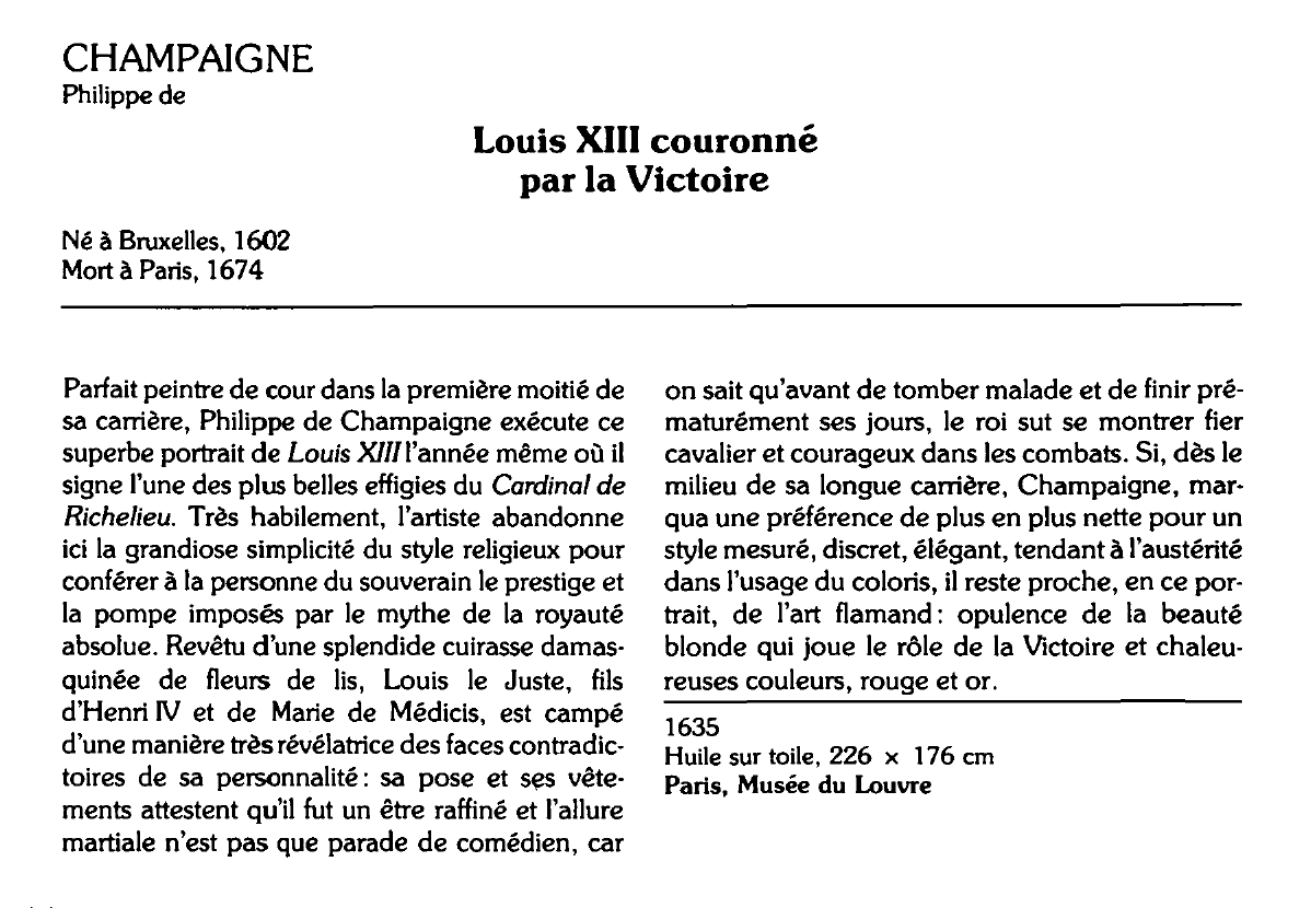 Prévisualisation du document CHAMPAIGNE Philippe de : Louis XIII couronné par la Victoire