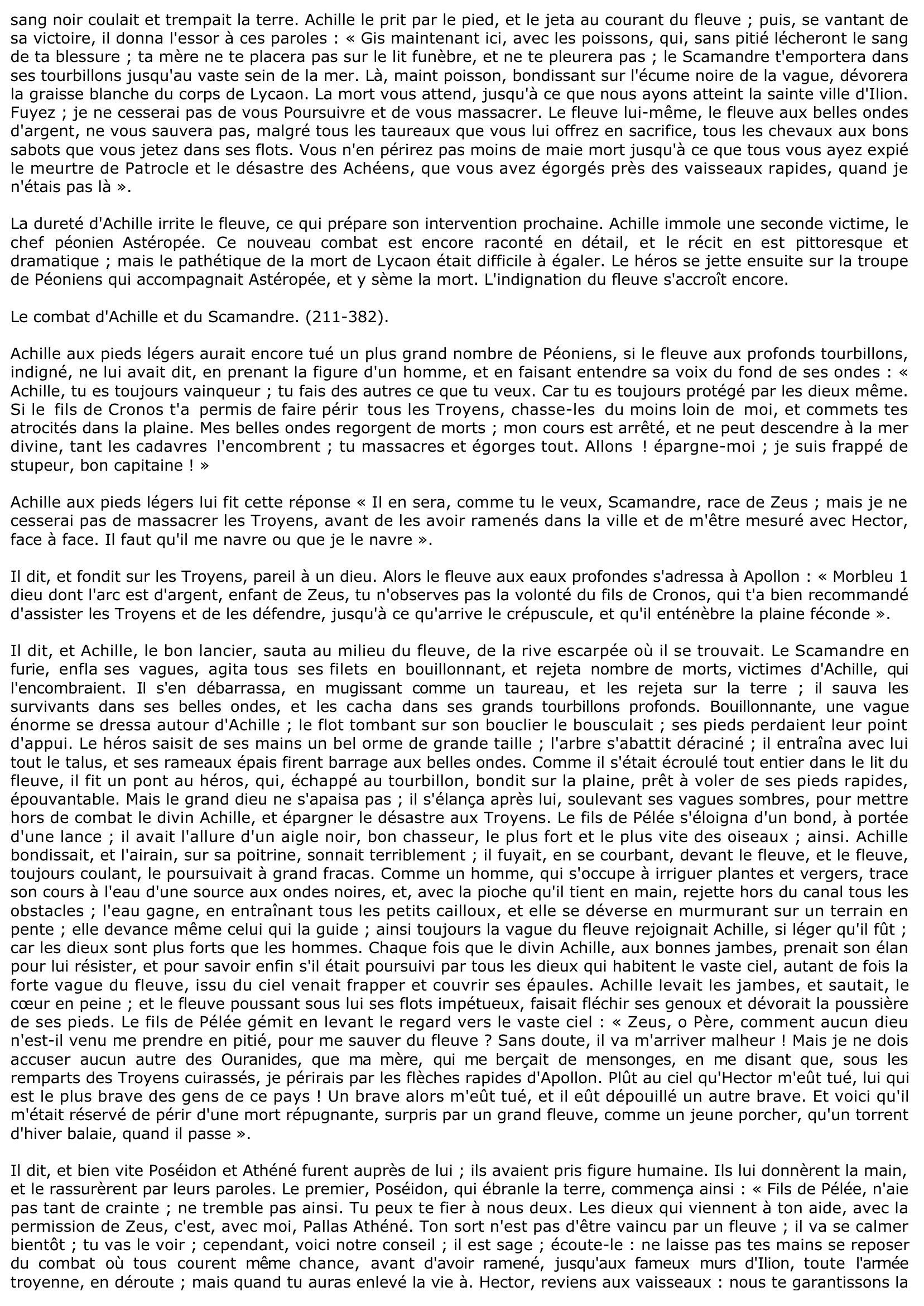 Prévisualisation du document Chant XXI (21) de l'Iliade d'Homère (résumé et analyse)