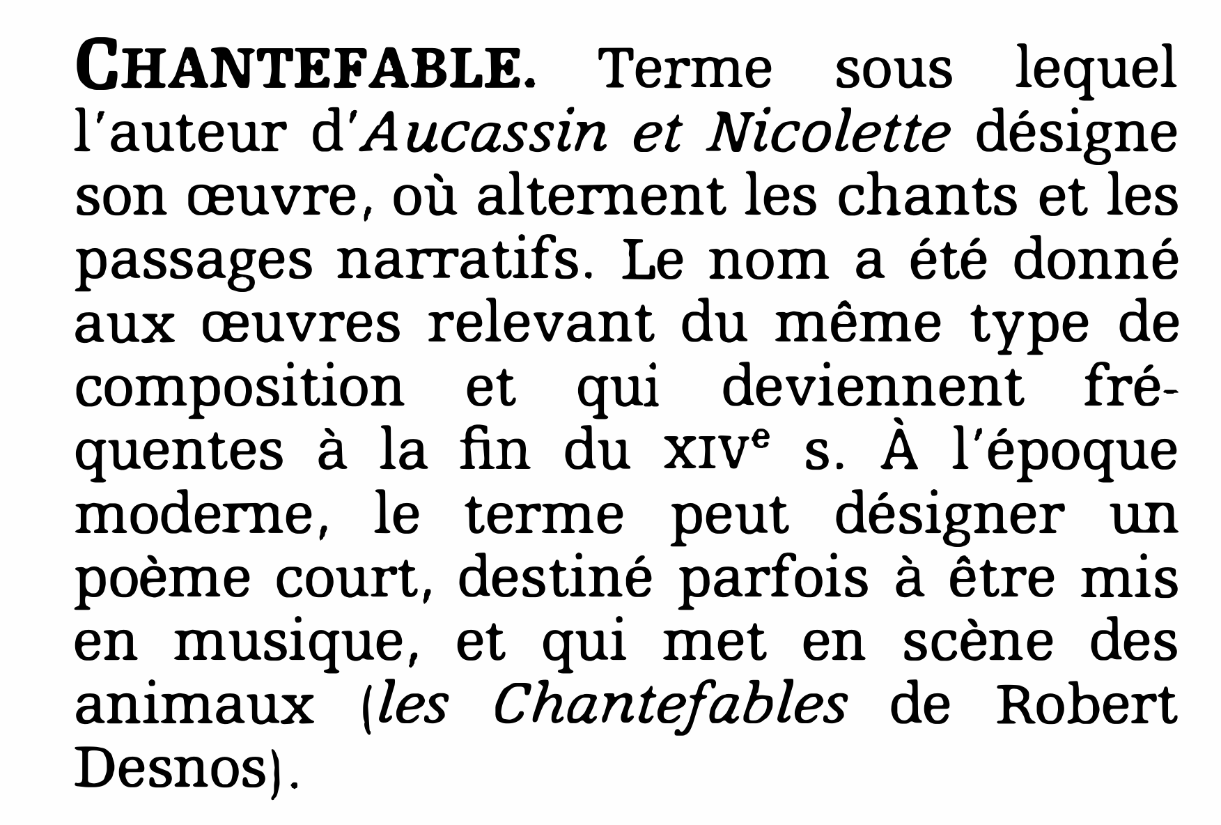 Prévisualisation du document Chantefable