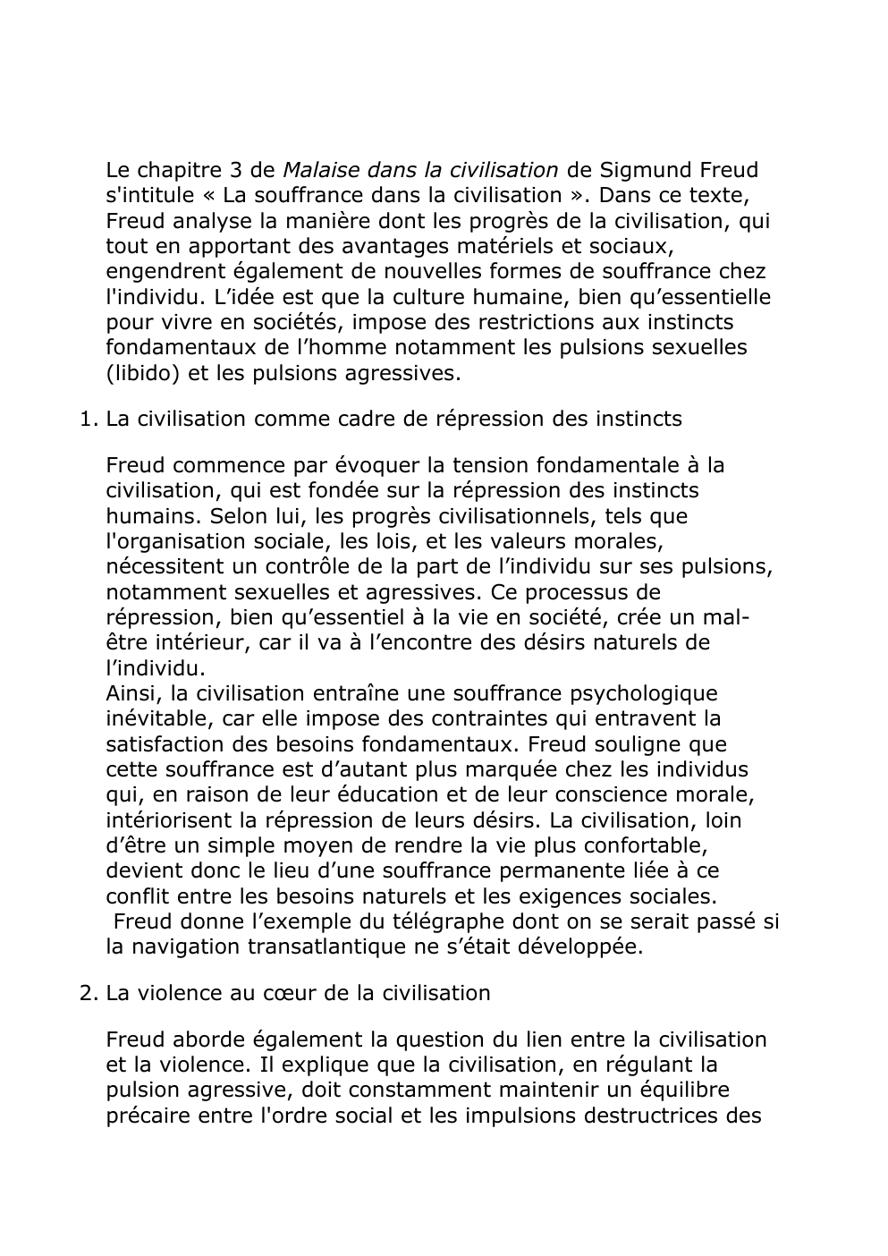 Prévisualisation du document chap 3 malaise dans la civilisation